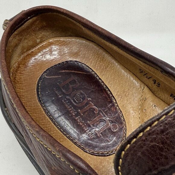 Born Cabot Fisherman Mules Sandals Mens 9.5 Brown Leather Handcrafted Shoes - Picture 13 of 16